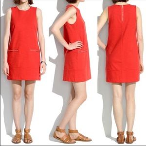 Madewell Sleeveless Zip Pocket Shift Dress